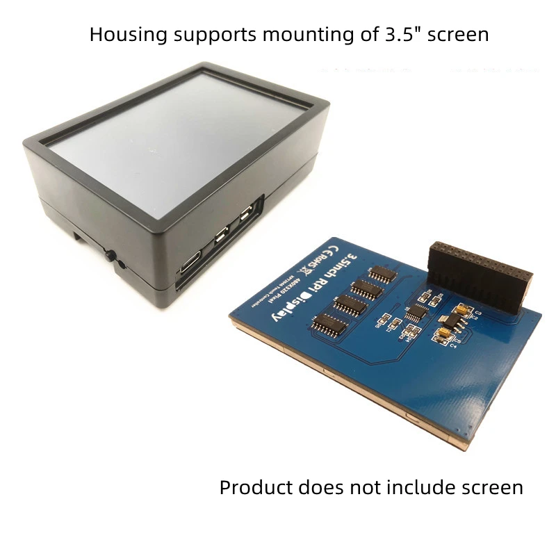 For Raspberry Pi 5 Generation Shell Support 3.5 Inch Touch Screen Installation Compatible with the Official Radiator fan Housing