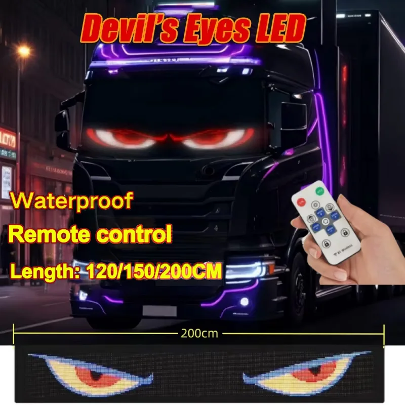 Soft Foldable Remote Control Truck Devil Eye LED Matrix Pixel Panel Lighting Graffiti Scrolling Stickup Text