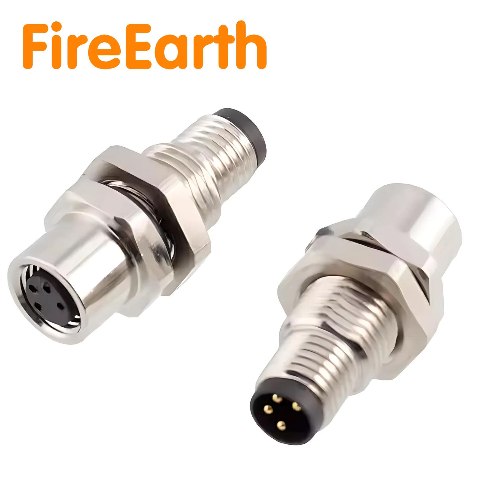 Adaptador de tipo recto M8, conector impermeable macho a hembra, conector Circular de Metal M8 de 3 vías y 3/4 pines