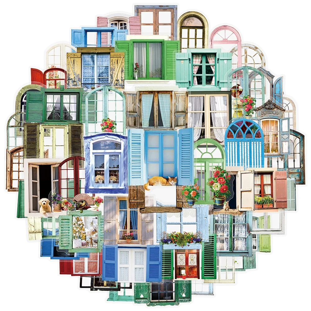 10/30/50pcs Transparent Cartoon Colored Window Stickers Retro Creative Graffiti Sticker Suitcase Scrapbook Phone Decals Packing