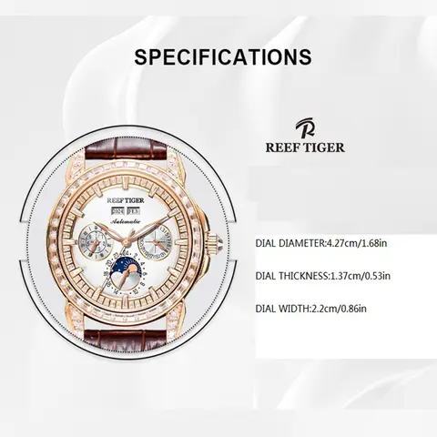 Reef Tiger-märket helautomatisk mekanisk klocka för män, affärsklocka för män, modern sportklocka i kinesisk stil för män 8 best sales Kinesisk lyxklocka - №2