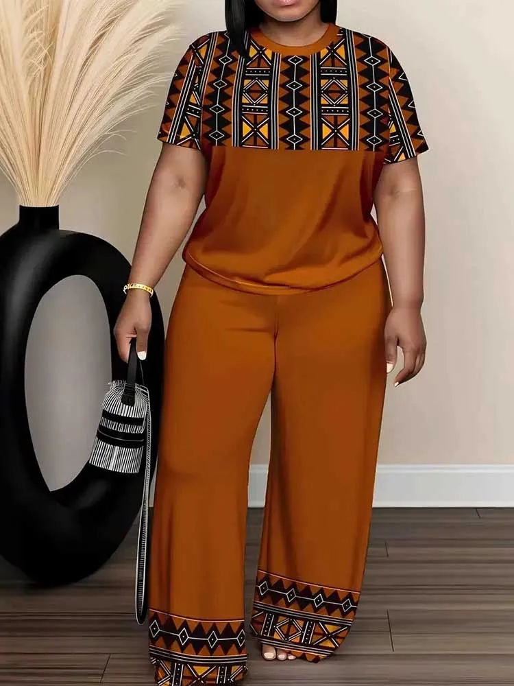 

Summer Outfits Clothing Streetwear Ladies Casual Top and Pants Set 2 Piece Sets Woman Outfit Plus Size Wholesale Dropshipping