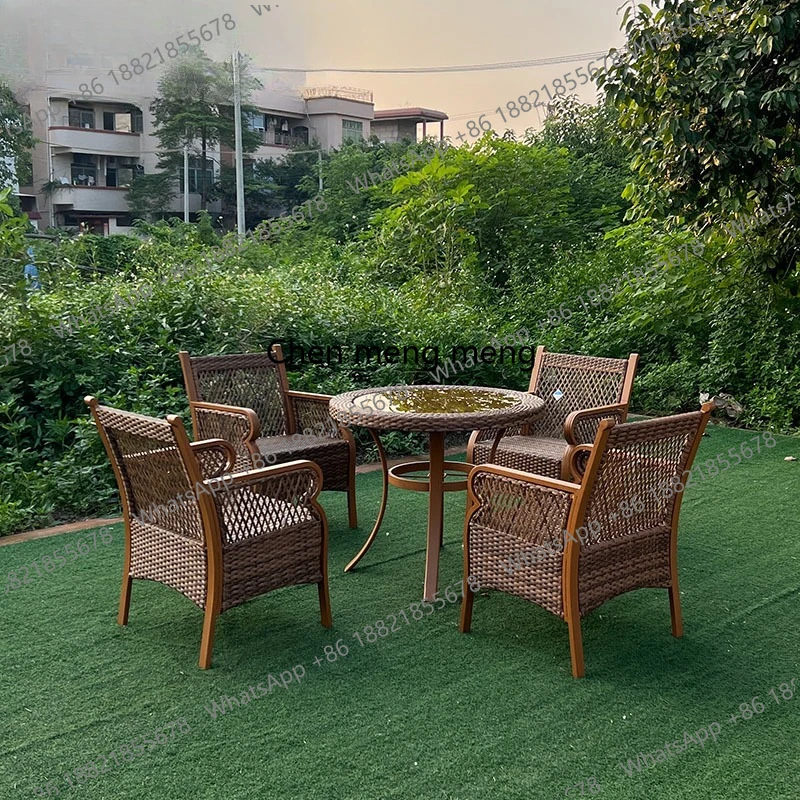 Outdoor rattan chair three-piece simple sofa chair home Nordic courtyard