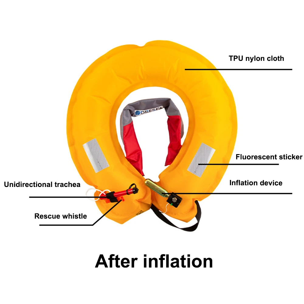 PFD-Cinturón salvavidas inflable automático, chaleco salvavidas de 100N, nadador, boyas redondas, seguridad para rafting, chaleco salvavidas para navegación