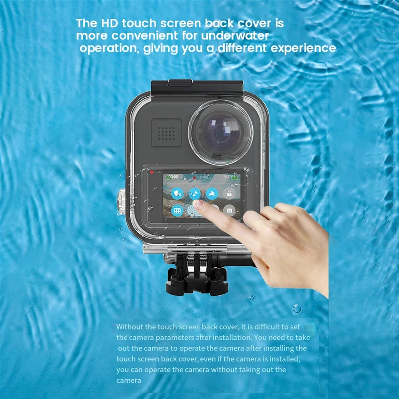 防水カメラケース Gopro MAX パノラマスポーツカメラベゼル水中保護ケースダイビングアクセサリー-POS