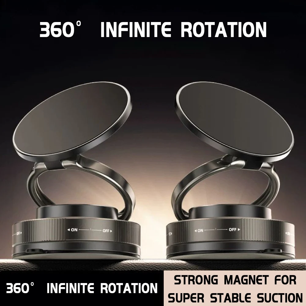 

360° Adjustable Vacuum Magnetic Suction Cup Phone Mount Bracket Vacuum Adsorption Strong Suction Magnet Phone Holder For Car