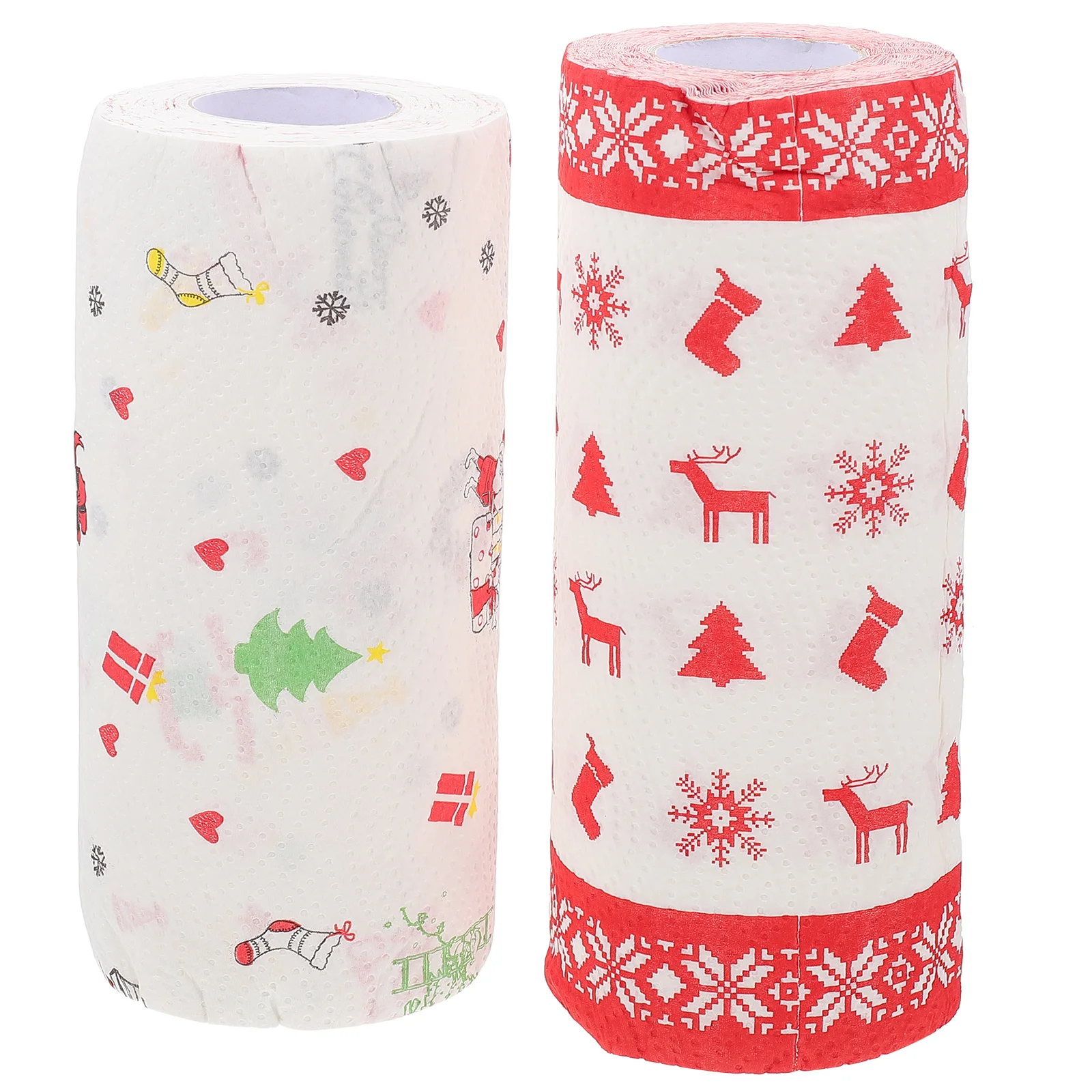 

2 Rolls Kitchen Oil-absorbing Paper Christmas Napkins Household Food Cushion Themed Grease-proof Wrapping Lovely Liner Picnic