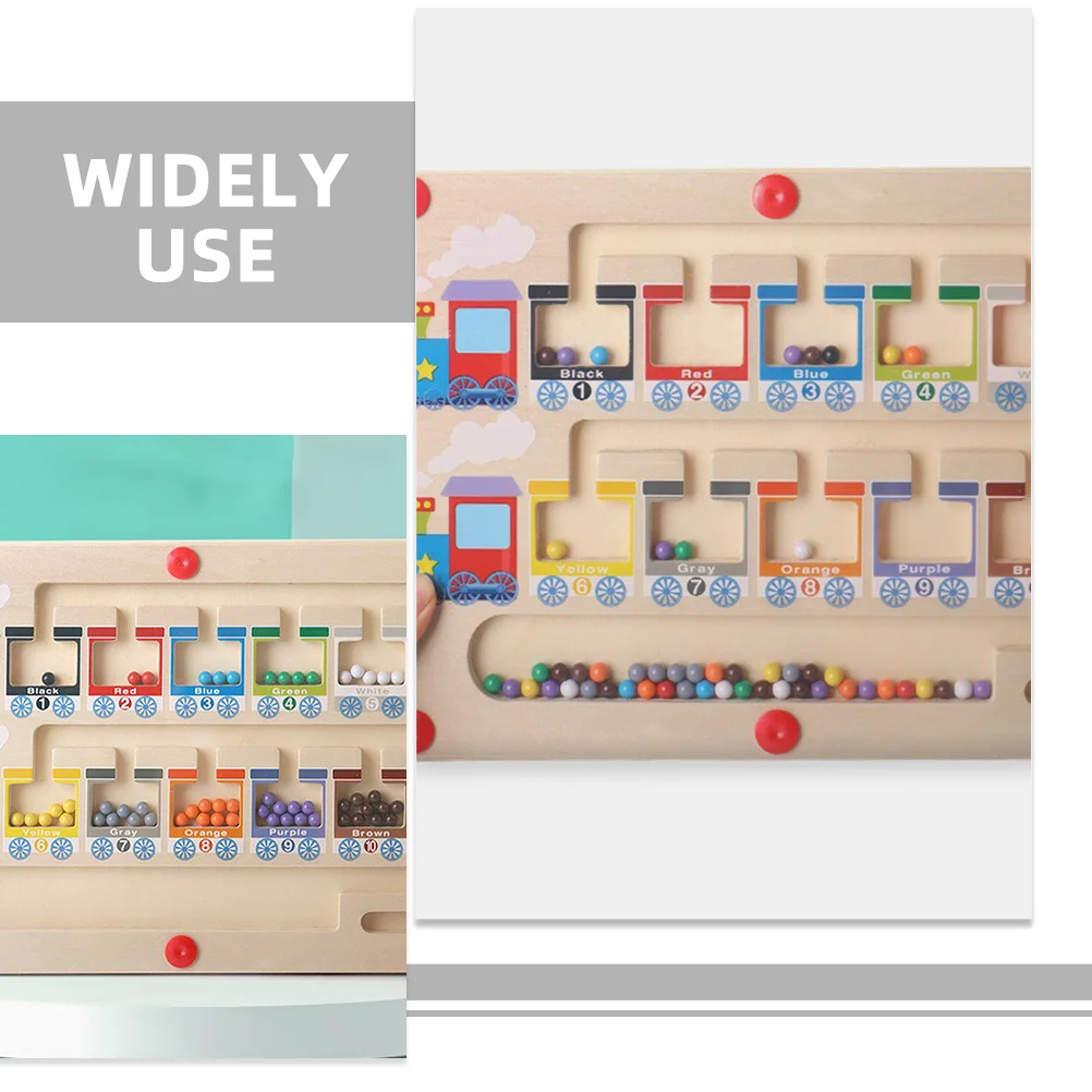 Laberinto de colores y números, tablero de madera para niños pequeños, herramienta educativa, rompecabezas preescolar, aprendizaje de colores, juego de conteo a juego
