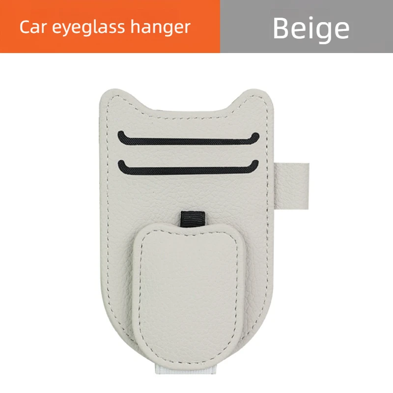 Magnetische Auto Zonnebril Houder Zonneklep Bril Clip PU Brillen Hanger Draagbare Ticket Kaart Clip Auto Accessoires