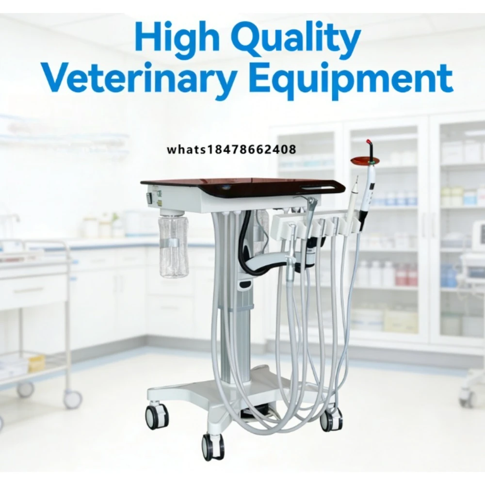 veterinary equipment, treatment table with compressor, movable cart, electric height adjustable