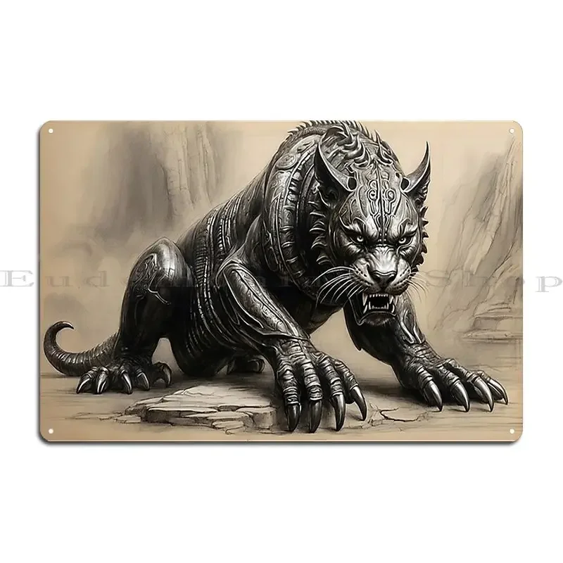 Cybernetic Stalker The Panther Metal Sign Living Room Cinema Kitchen Garage Print Tin Sign Poster