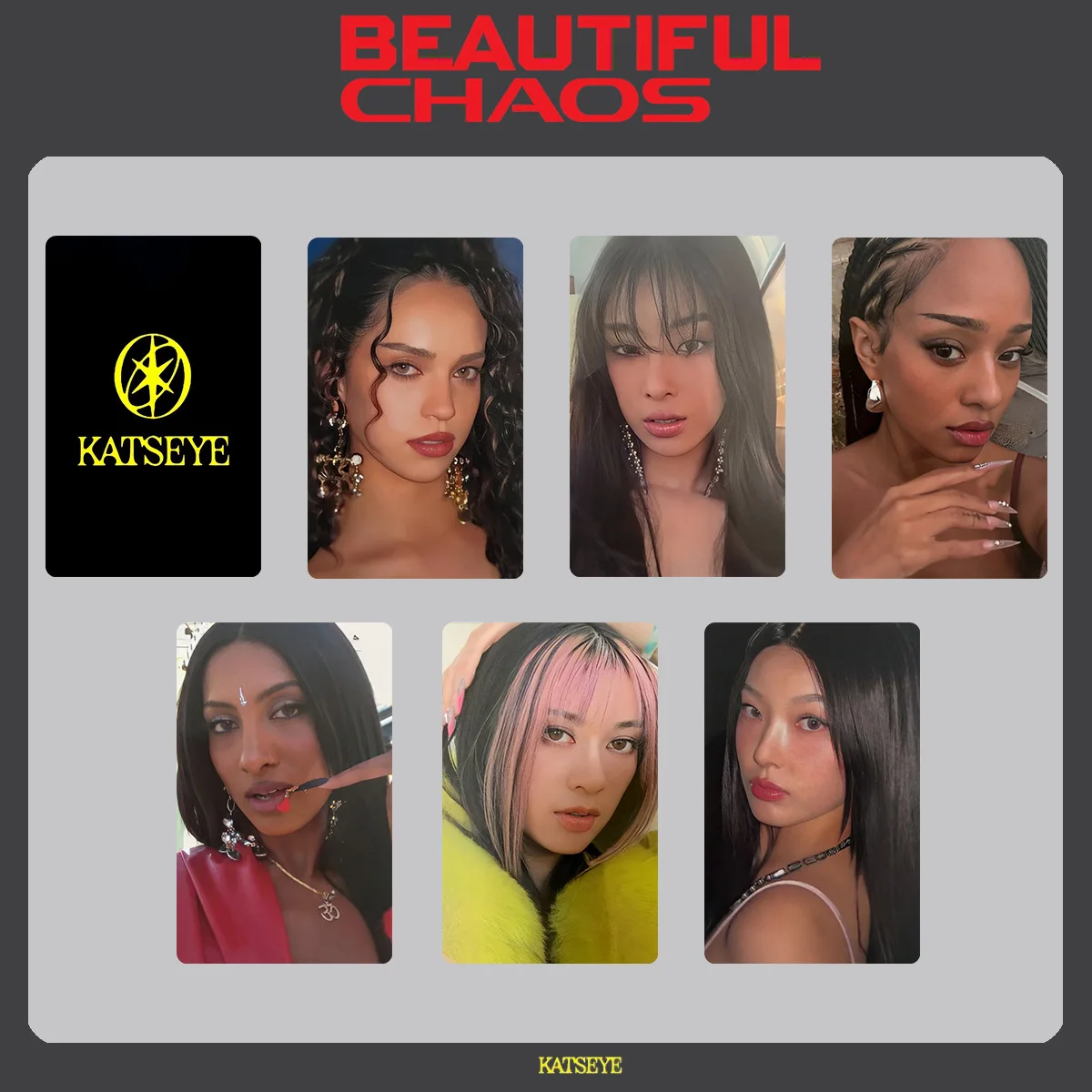 6pcs/set KPOP KATSEYE BEAUTIFUL CHAOS Album Photocards 50KTWON BINDER SWPOPUP POb Benefit Cards EYEKONS Fan Collectible - Image 4