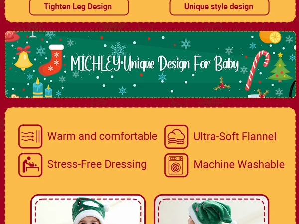 MICHLEY Weihnachten Baby Strampler Flanell Cosplay Kleinkind Infant Nette Kleidung Insgesamt Bodys Overall Kostüm Für Mädchen Jungen Kind – Detail 3