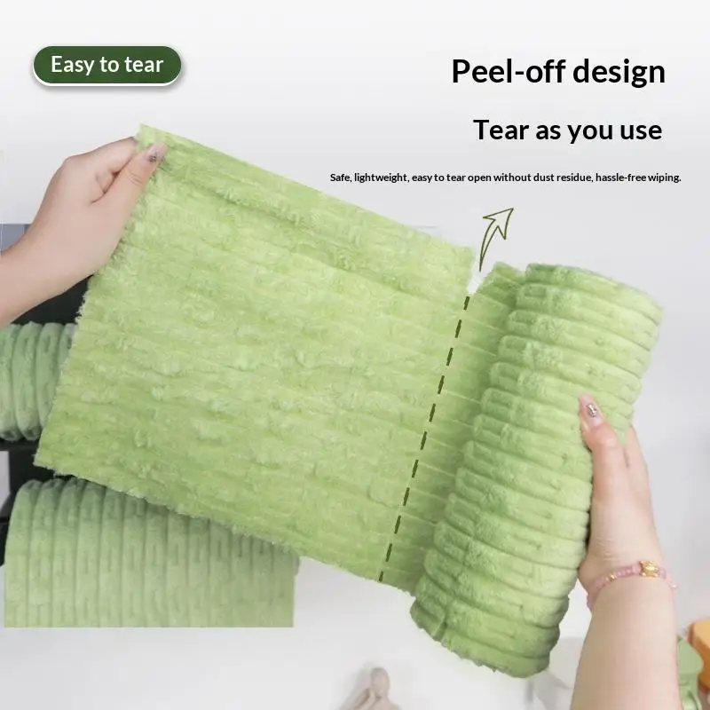 20 Pcs/Roll Thickened Microfiber Kitchen Wipes Roll Disposable Reusable Oil Absorbent Cleaning Cloth