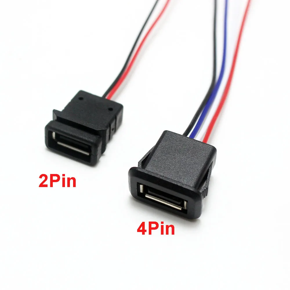 1pcs USB-C Type 6Pin Waterproof USB Connector Direct compression female base Female Socket Charging Interface With Welding Wire