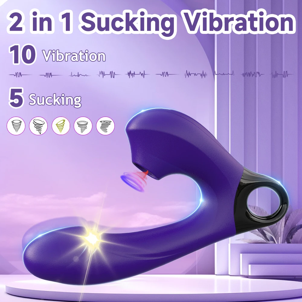 Strong Sucking Dildo Vibrators 2 IN 1 Vagina Vibrating Female Nipple Clitoris Stimulator G Spot Massage Sex Toys for Adults