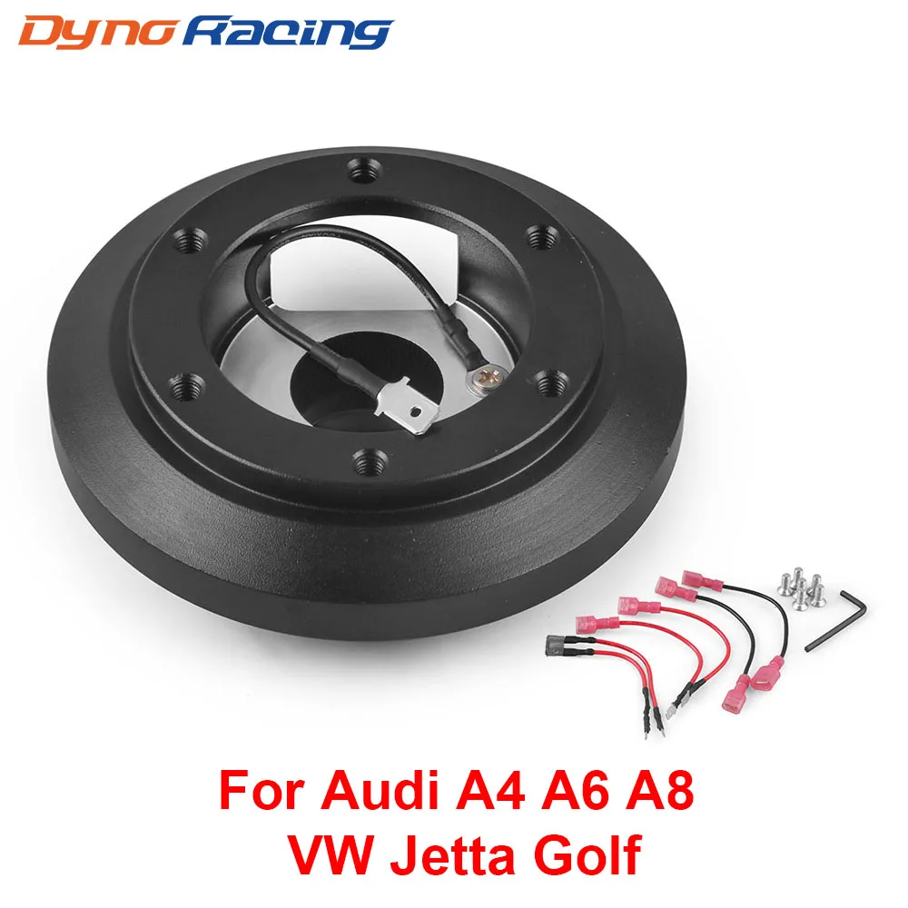 Racing Short Steering Wheel Hub Adapter Compatible for Audi A4 A6 A8 For VW Jetta Golf Black 180H