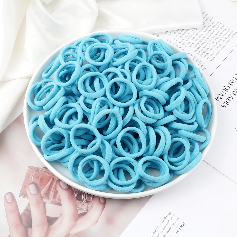 50-200 Stücke Kinder Candy Farbe Haarband Mädchen 3 CM Grundlegende Bunte Haargummi Pferdeschwanz Halten Elastische Haargummis Haarschmuck – Detail 17