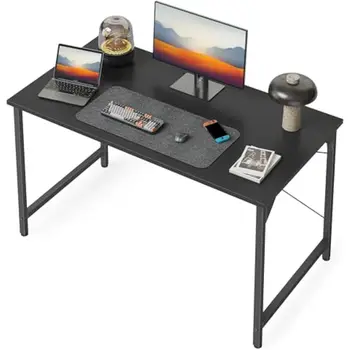 Image Computer Desk  Home Office  Modern Simple Style PC Table for Home  Study Writing Black