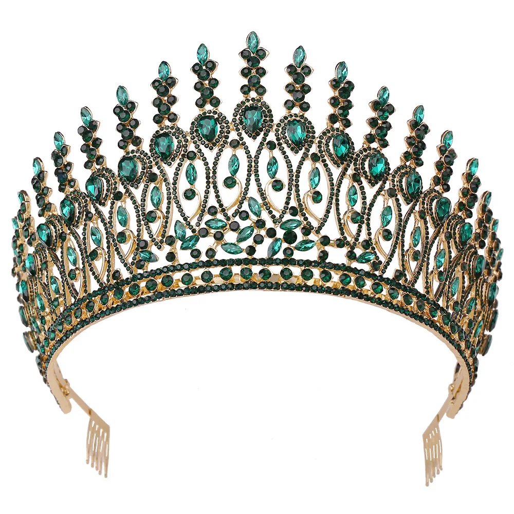 European and American Baroque beauty pageant crown, alloy bridal crown, stage show crown, big hair comb, catwalk crown