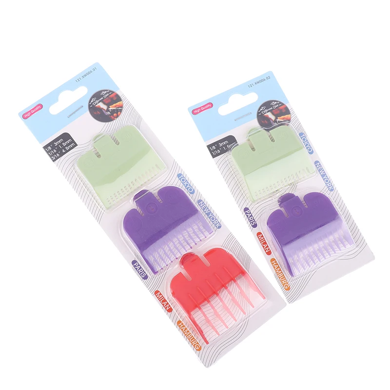 2/3 pçs guardas acessório universal colorido máquina de cortar cabelo limite pente guia limite pente trimmer 4.9cm/1.93 polegada