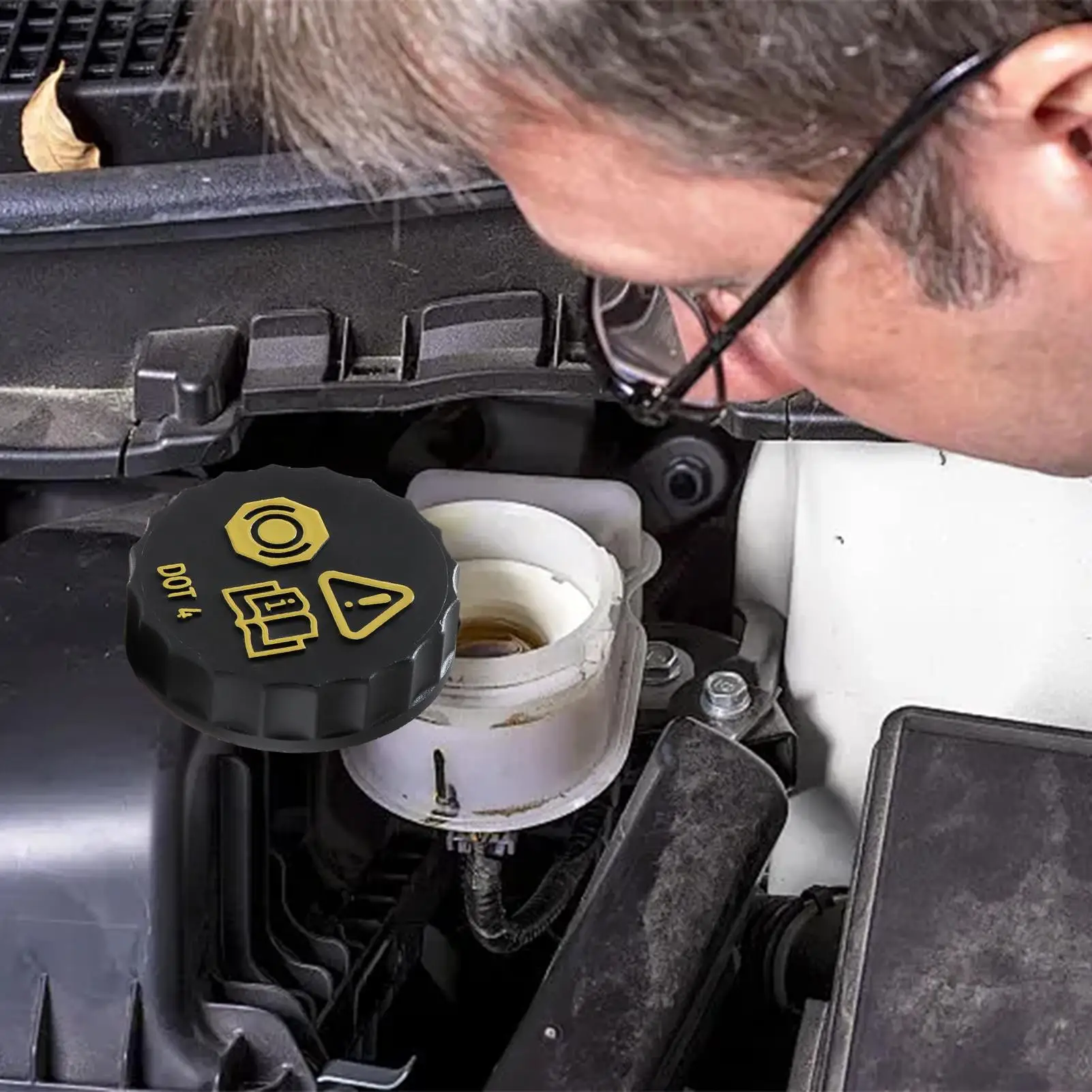 Car Brake Fluid Bottle Caps Car Brake Fluid Reservoir Cover Double-Layer layer seal Dustproof Cover wear-resistant