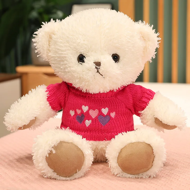 Hot Sale 45cm Cute Teddy Bear Plush Toy Dress Teddy Bear Stuffed Cute Bear Heart Doll Girl Valentine's Day Gift Birthday Gift