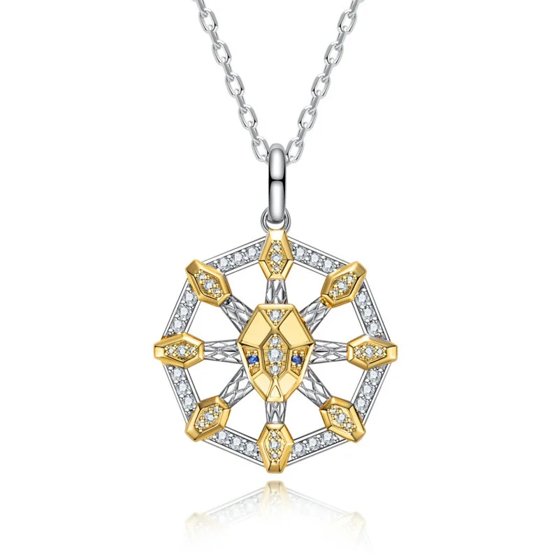 

ZFSILVER Fashion Trendy s925 Silver Luxury Moissanite Design 9 Head Necklace Charms Women Accessories Party Jewelry Gift PMO-052