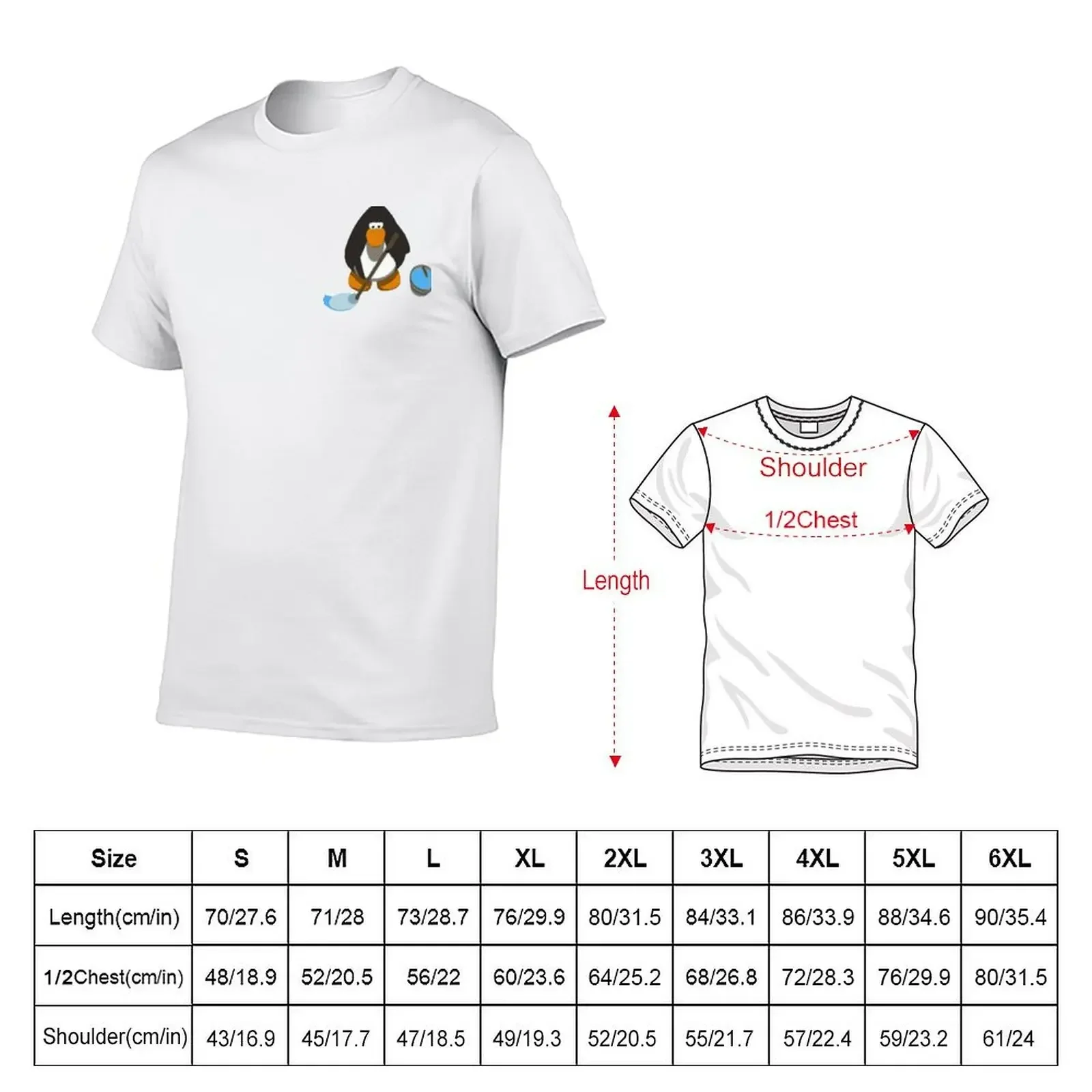 Club penguin Mop T-Shirt vintage anime shirt Short sleeve tee customizeds designer t shirt men