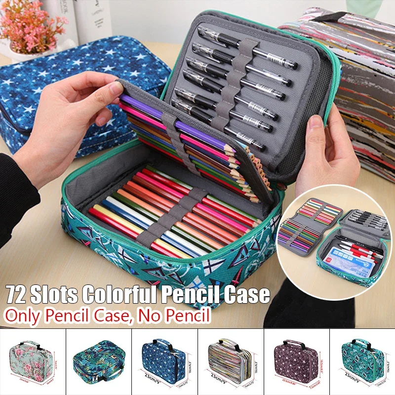 

72Slots School Pencil Case Large Capacity Pencil Case for Girls Boys Cute Markers Pen Box Big Cartridge Case Stationery Supplies