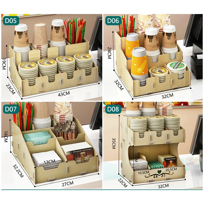 Disposable Paper Cup Storage Shelf Tea Shop Take Cup Divider Coffee Bar Desktop Multifunctional Cup Holder for Commercial Use