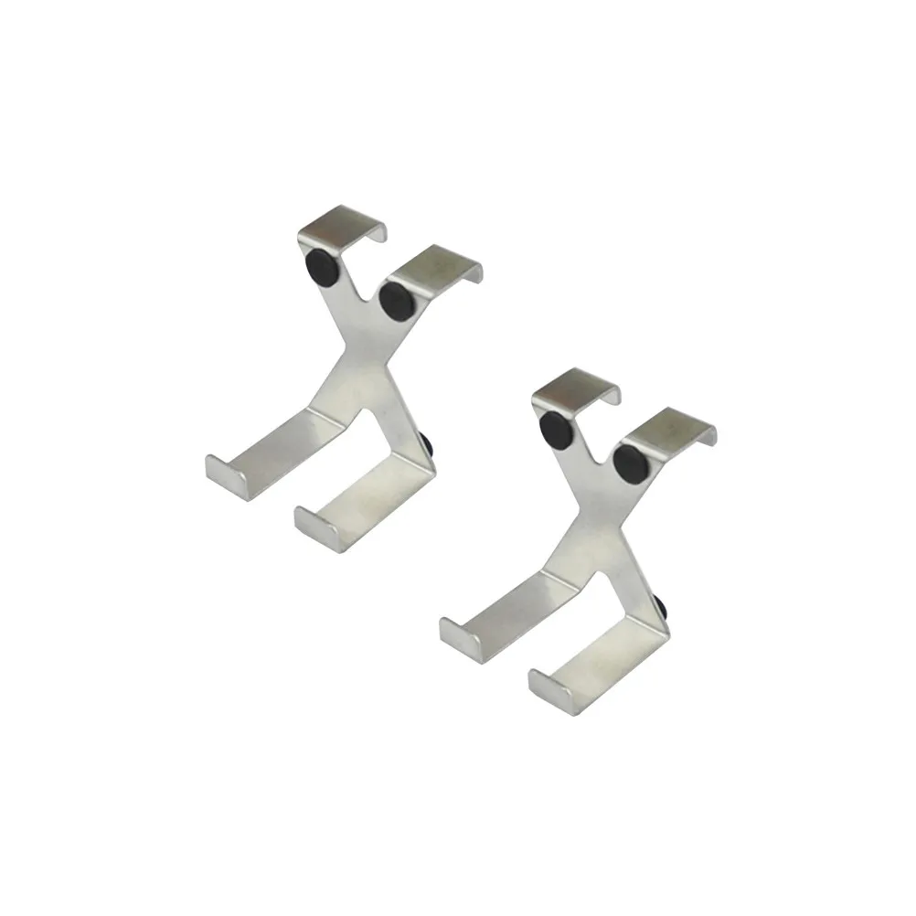 2Pcs Stainless Steel X-Shaped Door Back Hooks Nail-Free Non-Marking Heavy Duty Storage Hooks for Kitchen Workshop Closet Garden