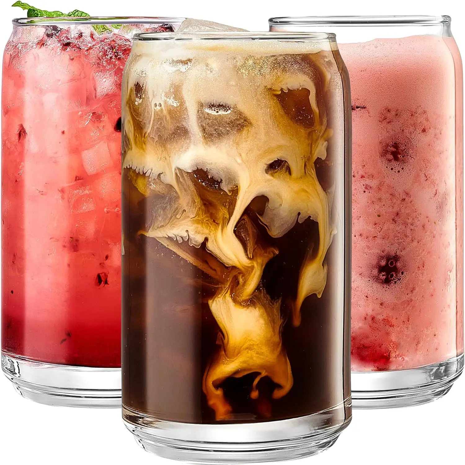 Glas Bier becher Set kommt mit Stroh und Reinigungs werkzeugen transparentes Getränk Milch tee Kaffeetasse geeignet für Home Bar Partys