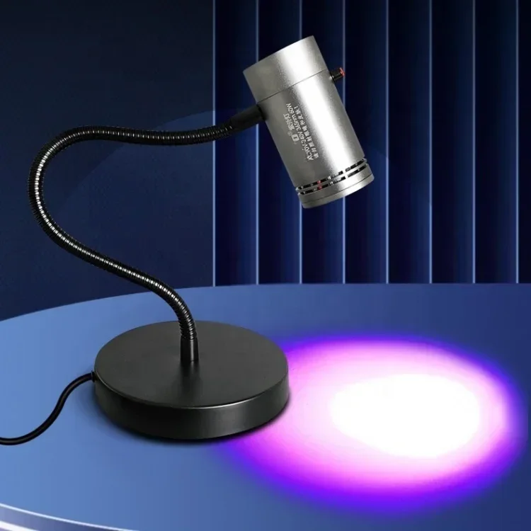In stock6W/cm2 395nm UV Table Lamp for PCB Curing Powerful 395nm UV LED Desk Lamp with Power Regulator UV Glue Adhesive Curing L