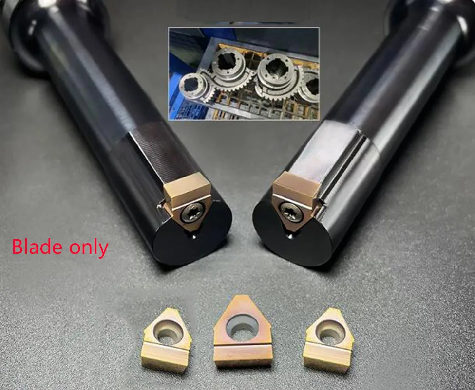 1pc Keyway Broaching Cutter Carbide Insert Blade for CNC Machine Cut Blind Internal Keyway Slotting Groove Spline
