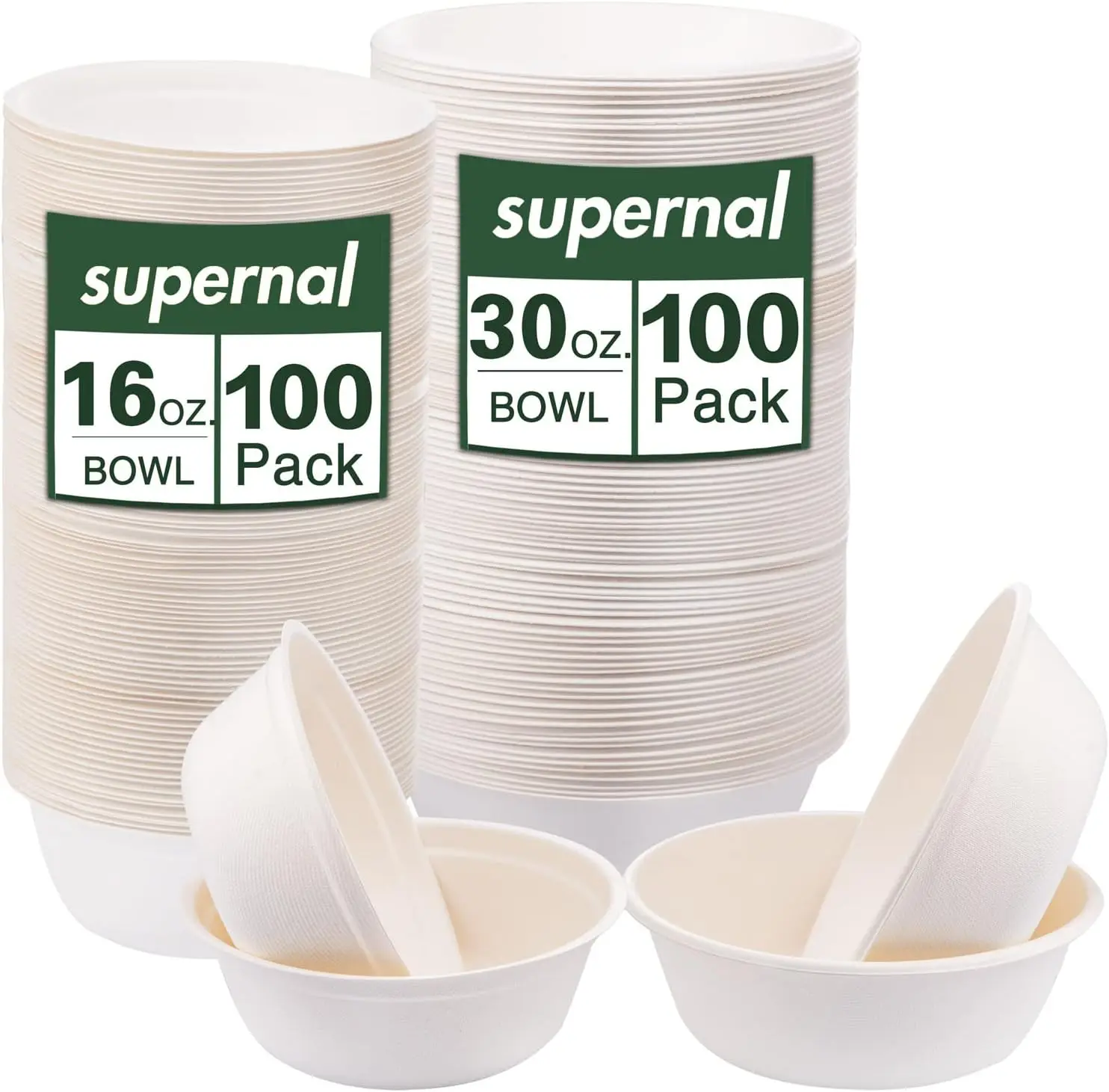 

200pcs Disposable Paper Bowls 100% Compostable Bowl, Paper Bowls Disposable Heavy Duty Biodegradable Soup Bowl Set Incl