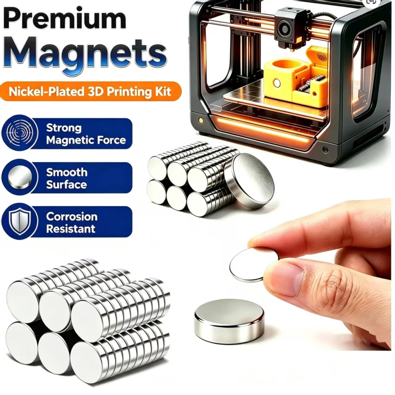 120 Pieces Magnets For 3D Printing,4x2 4x3 5x2 5x3 6x2mm Mini Strong Magnets For 3D Printing,Refrigerator,Office, DIY, Crafts