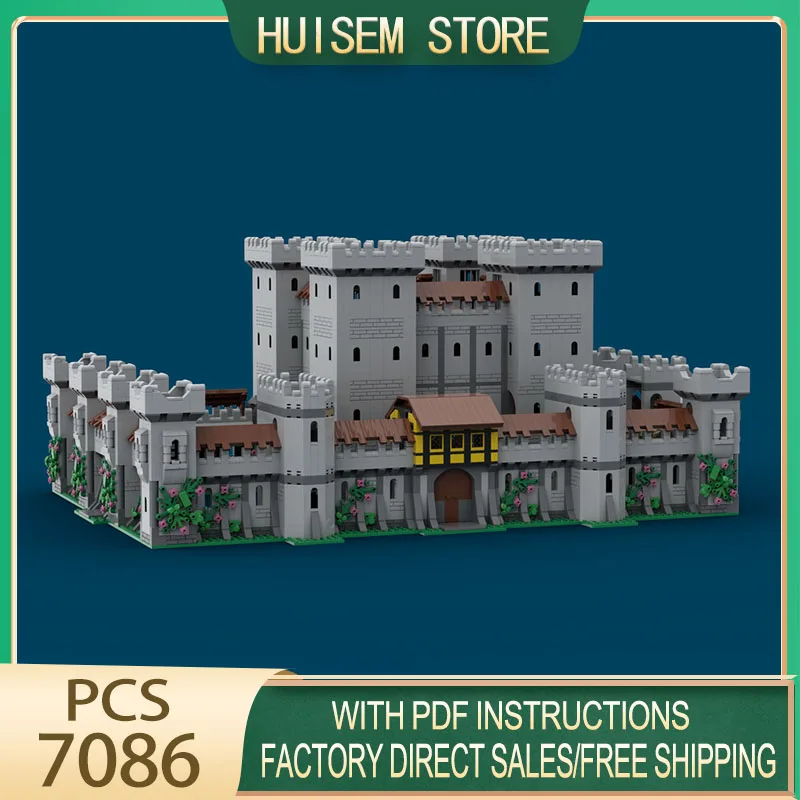 Medieval Castle Model Moc Building Bricks Modular Modular Fortress Model Technology Blocks Christmas DIY Toy Construction Gifts