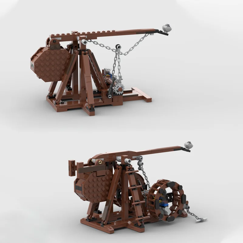 

MOC building block set medieval weapon decoration catapult siege hammer crossbow model assembly building block toys