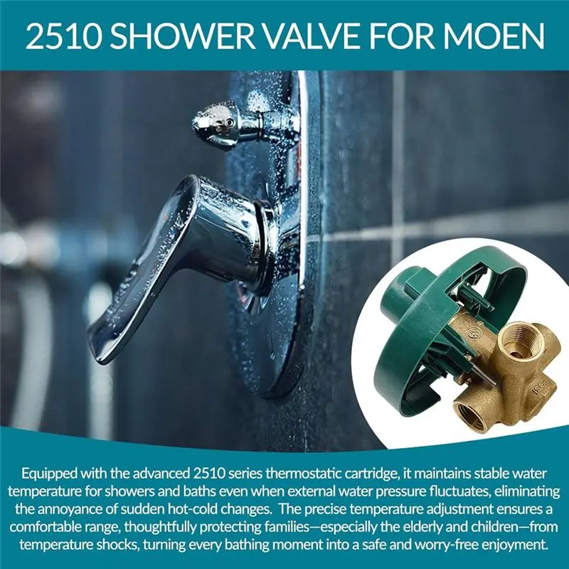 A11E-2510 Shower Valve, Brass Pressure Balancing Shower Valves Replacement For Moen 2510-1/2 Inch IPS Connections