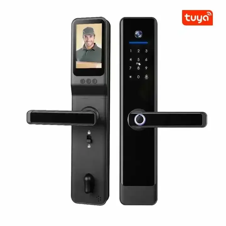 008 Vians Tuya Wifi App Remote Unlocking Smart Lock Ring Door Face Recognition Anti Peeping Tuya Infrared Camera Smart Lock