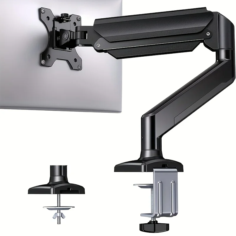 Single/Dual Monitor Mount, Desk Mount Arm, Height Adjustable Rotatable Monitor Riser, Overhead Hanging Screen Bracket with Mechanical Arm Base