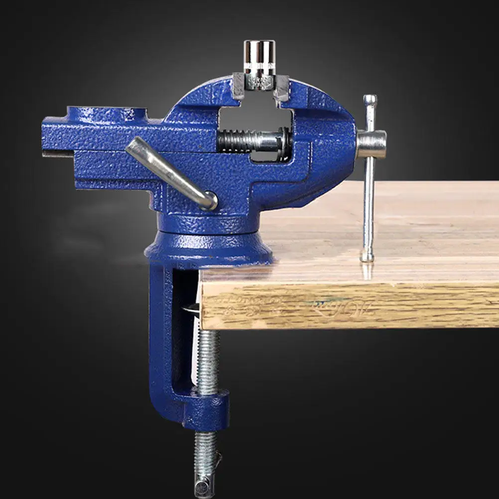 1Pcs Rotating Table Vise Mini Bench Clamp 360 Degree Swivel Small Table Vise Portable Iron Cast Workbench Clamp for Jewelry