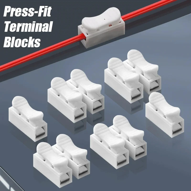 Quick Wire Connectors 1P 2P No Soldering Screwless Terminal Block Spring Clamp Cable Terminals for Electronics Wiring Connection