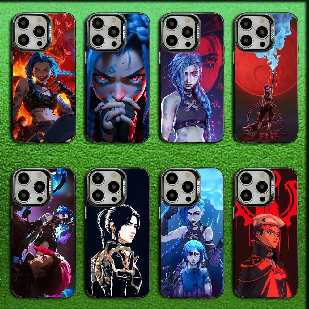 

J-Jinx V-Vi Phone Case For iPhone 16,15,14,13,12,11,Mini,Pro,E,MAX Candy Matte Shockproof Black Cover