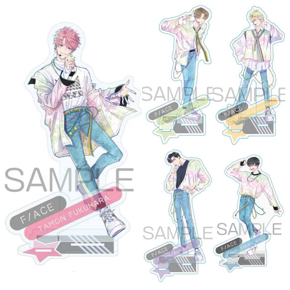 Tamon's B-Side Acrylic Standee High Transparency Tamon Fukuhara Ouri Sakaguchi Desktop Ornament Anime Fan Keychains Collectible