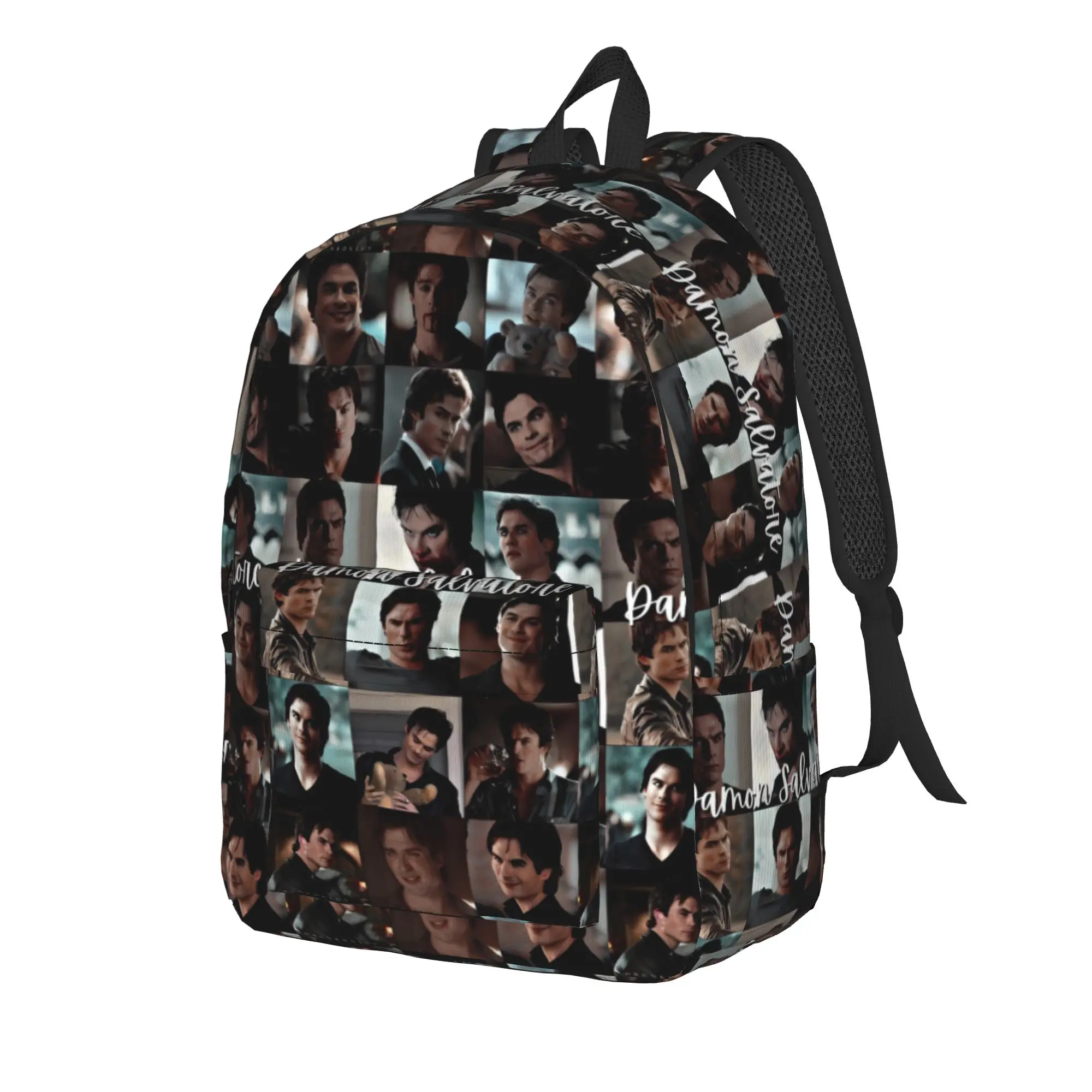 The Vampire Diaries Resuable Movie Backpack Damon Salvatore Girl Polyester Hiking Backpacks Durable Kawaii School Bags Rucksack