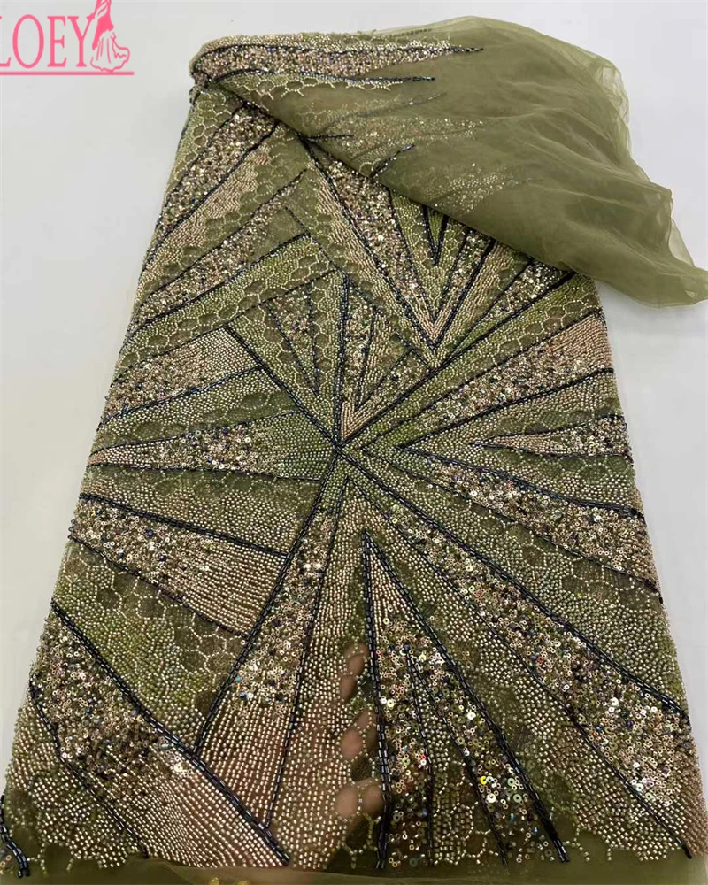 

OLOEYHot распродажа, кружевная ткань для платья Paty, роскошная вышивка, блестки и бисер, сетчатое кружевное платье для свадебной вечеринки