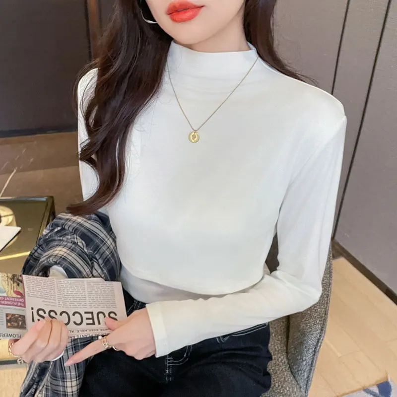 Turtleneck Plus Velvet Thermal Maternity Nursing Tees Slim Breastfeeding T-shirts for Pregnant Women Pregnancy Bottoming Tops