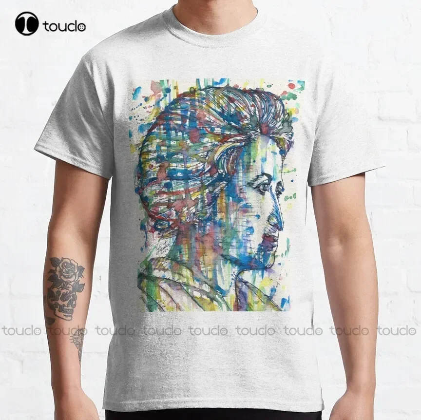 Rosa Luxemburg Watercolor And Ink Portrait Classic T-Shirt Mens Muscle Shirt Custom Aldult Teen Unisex Fashion Funny New Xs-5Xl